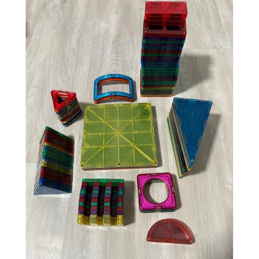 Magnetic Building Tiles Construction Set Colorful STEM Educational Toy Set